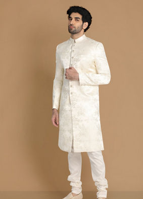 alt message - Manyavar Men Enchanting Cream Sherwani image number 2